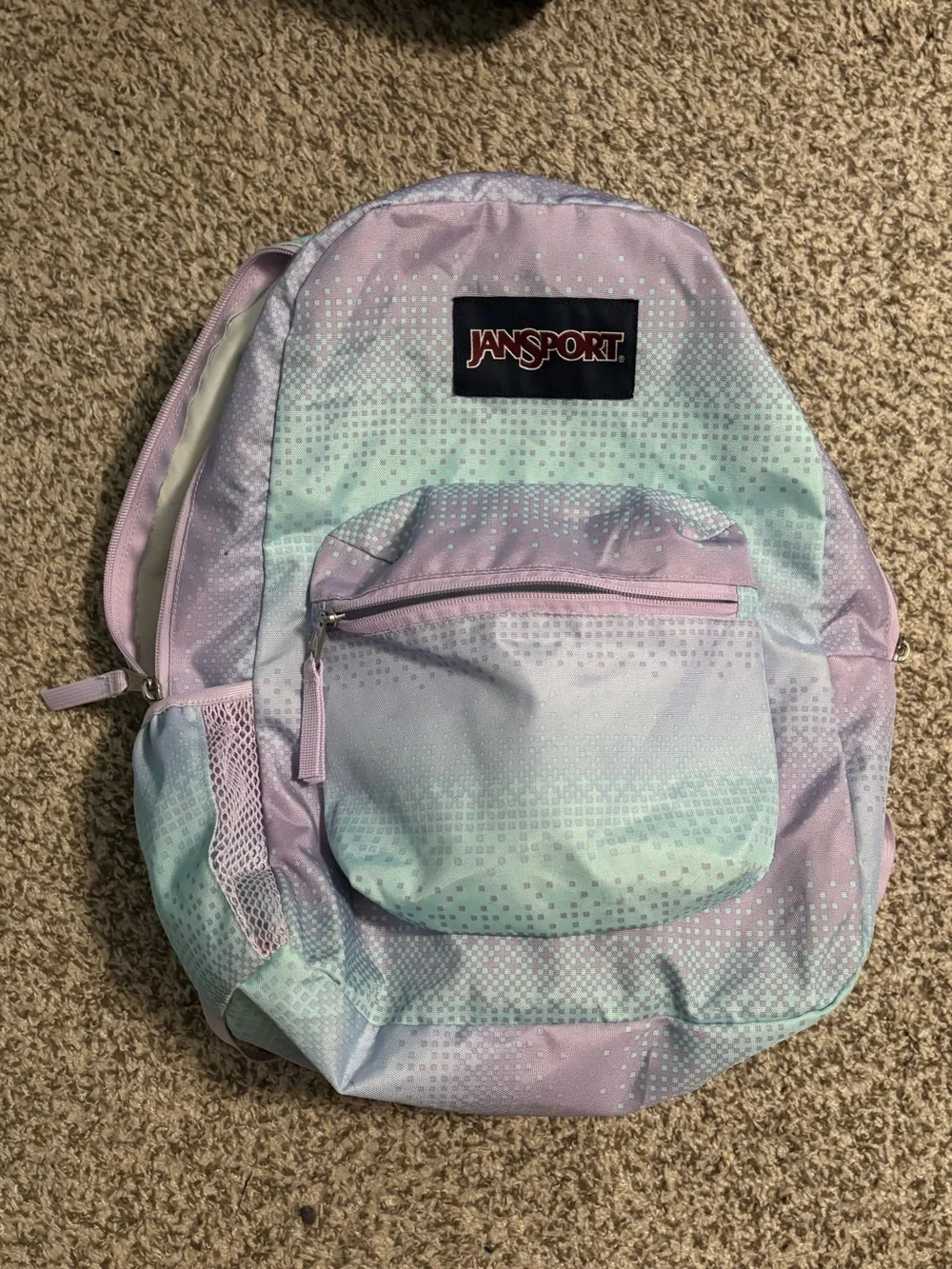 JanSport Cross Town 8 Bit Ombre Purple School Backpack